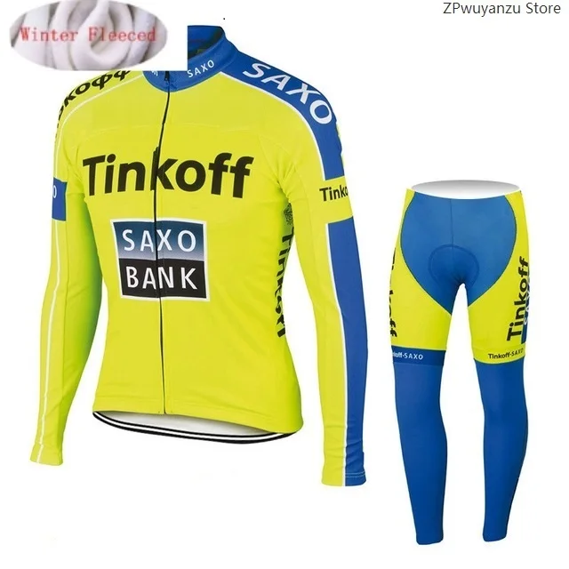 Tinkoff 2019 одежда для велоспорта Pro Team Зимняя Теплая Флисовая Мужская велосипедная