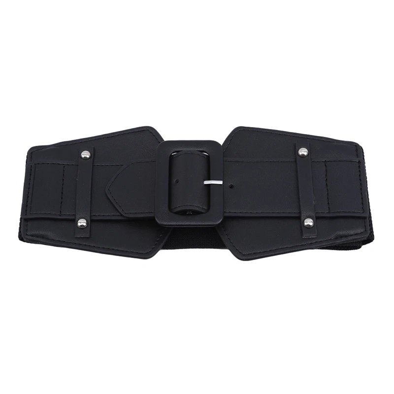 

Ladies waist belts womens Fashion Black Red solid Stretch Elastic Wide Belt female Dress Adornment For women Waistband