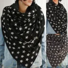 Шарф кашемировый Женский, с принтом в виде звезд, зимний, теплый