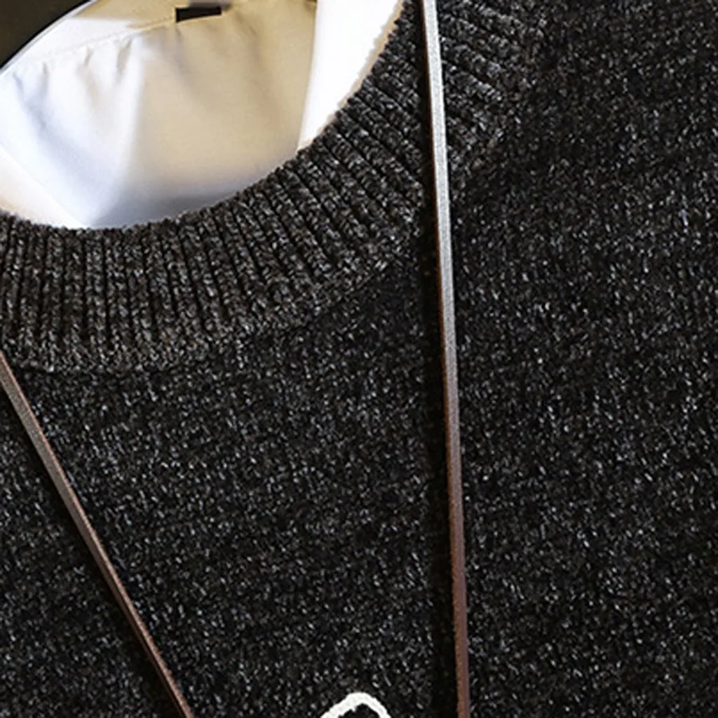 Мужские Новые Осенние Зимние Повседневные вязаные свитера с длинным рукавом