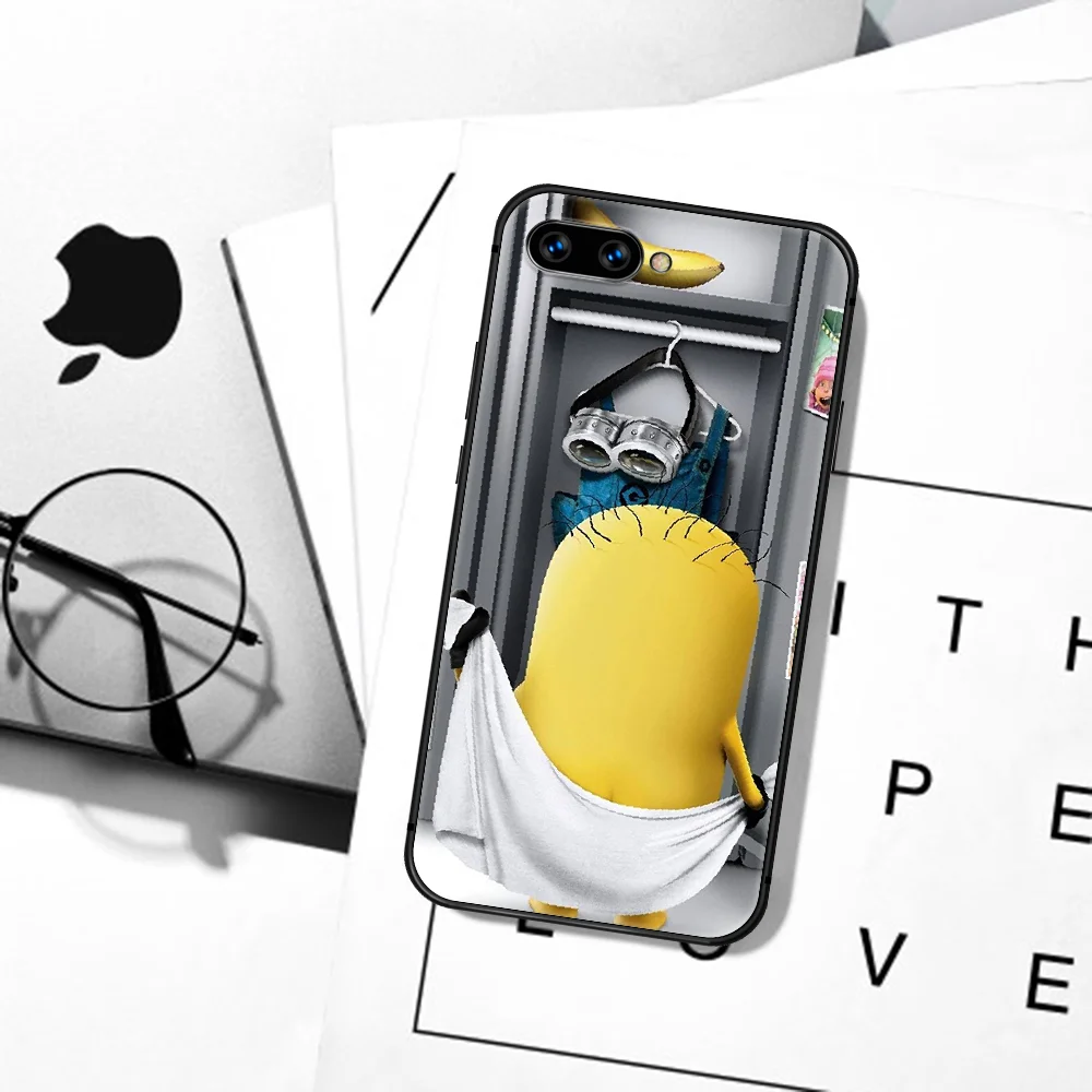 

Cute Cartoon Minione Banana Phone Case Cover Hull For HUAWEI Honor 6A 7A 8 8A 8S 8x 9 9x 9A 9C 10 10i 20 Lite Pro black Hoesjes