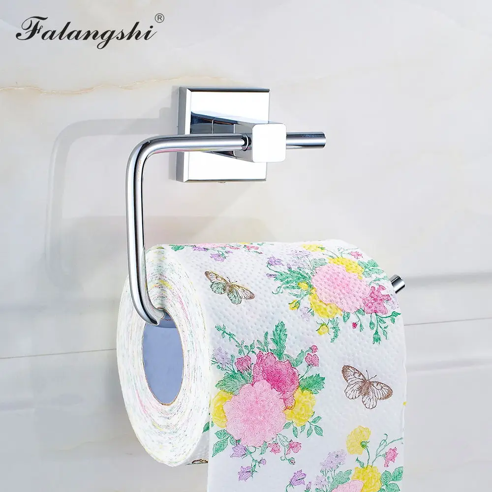 

Держатель для рулонной бумаги Falangshi, аксессуары для ванной комнаты, медный полированный хром, настенное крепление для туалетной бумаги в от...