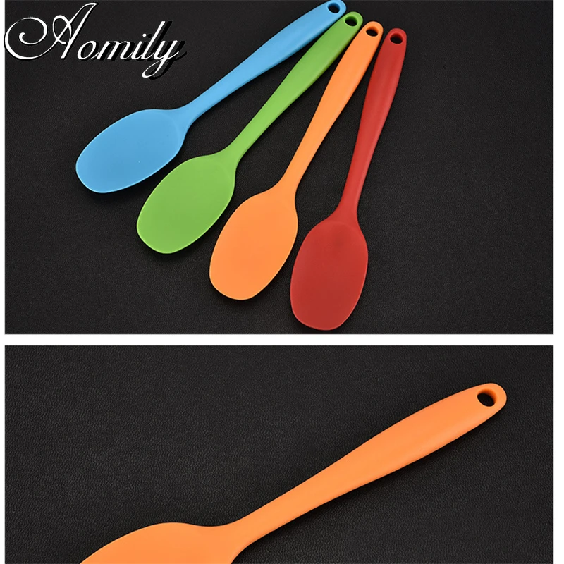 Шпатель Amoliy ложка для супа кухонная посуда силиконовая с длинной ручкой утварь
