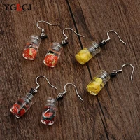 hot lovely funny unique bubble tea drop earrings personality resin milk tea drink earring girl party jewelry christmas gift