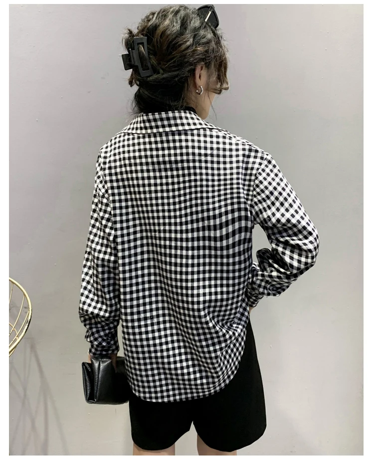 

Plaid Ladies Tops And Blouses 2020 Casual Korean Blouse Long Sleeve Blusas Mujer De Moda Women's Shirts Ropa Mujer Clothes