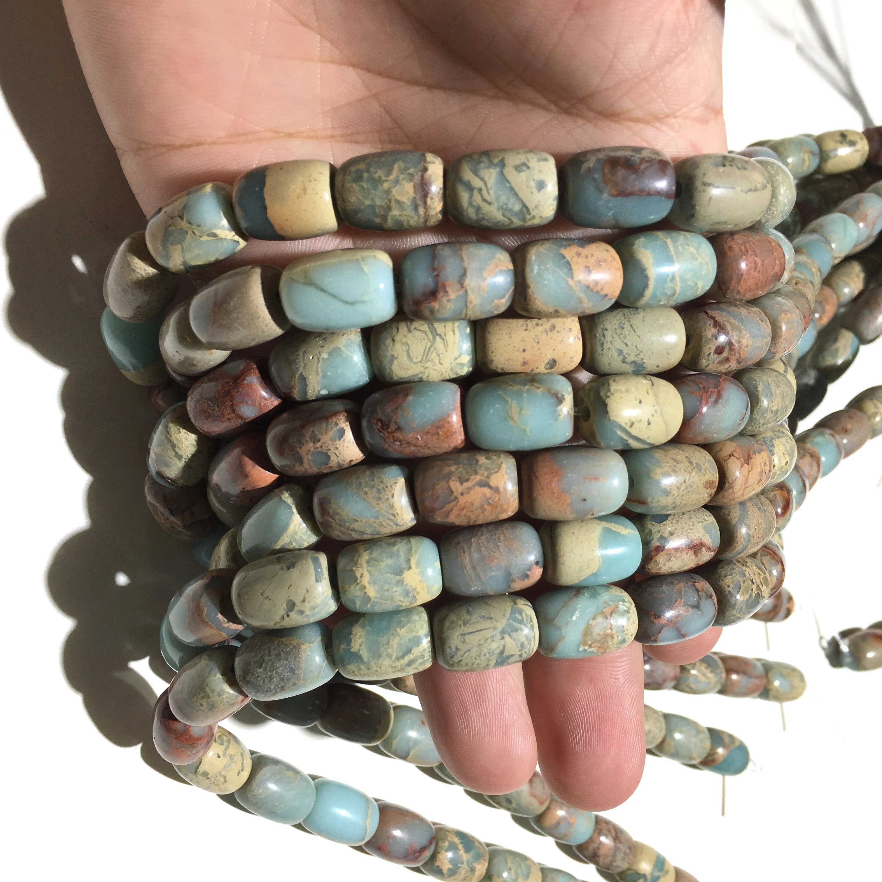 Заводская цена натуральная змея шра яшма морской осадок свободная бусина