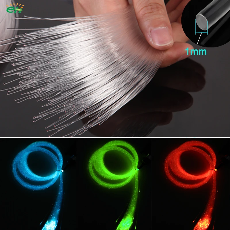 

Hot sale 1mm plastic twinkle sparkle dot side glow optic fiber for lighting decorative waterfall curtain