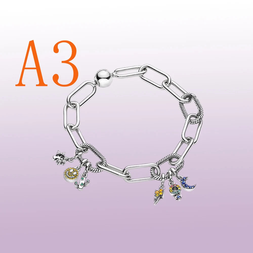 

925 Sterling Silver Charm Jewelry Snake Chain Bracelets Fit Original Pan Charm Beads Bracelet Exquisite birthday gift