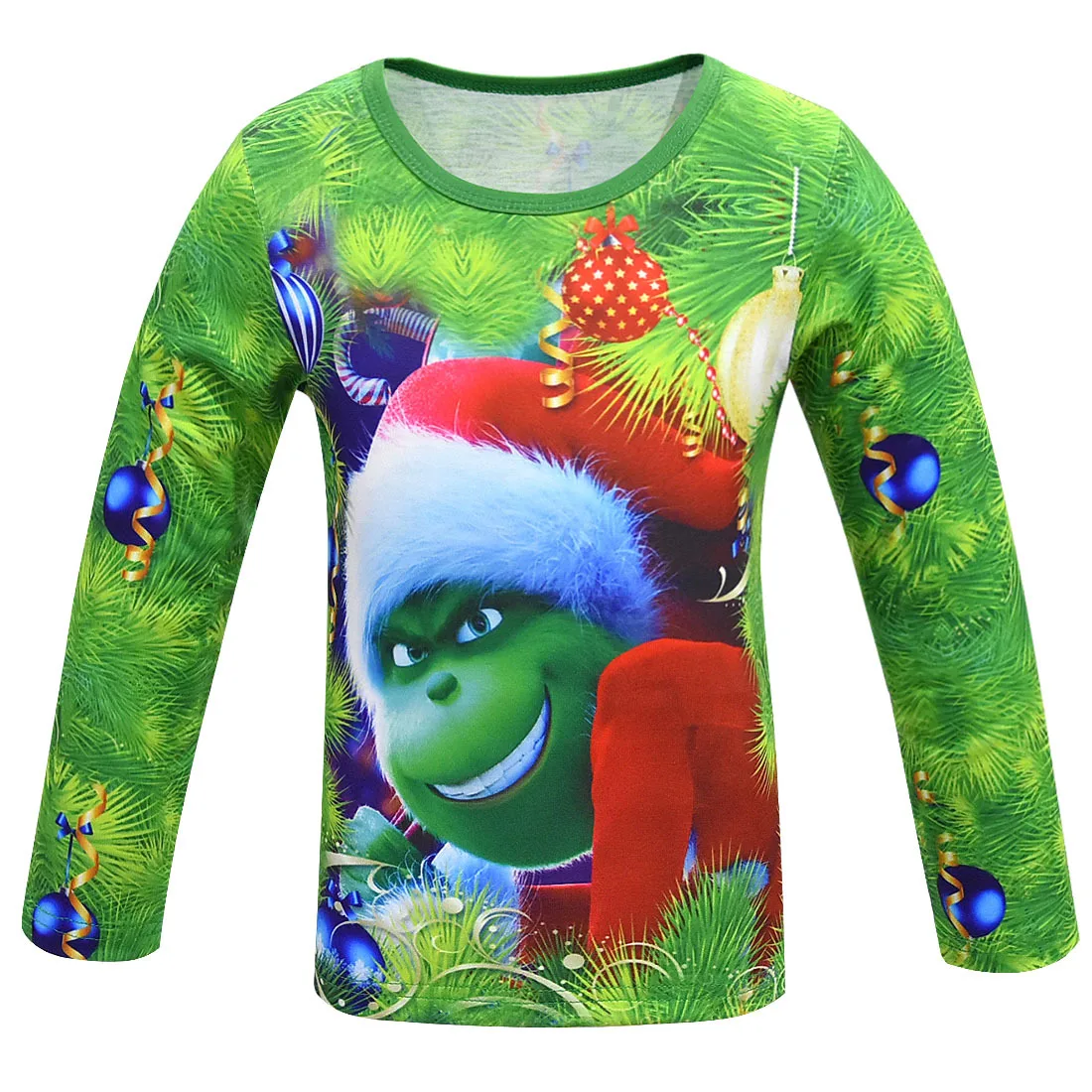 Boys The Grinch Christmas Pajamas Set New Xmas Hot Sale Kids Sleepwear Nightwear Cosplay Homewear+mask+scarf+gloves Pjs | Детская одежда