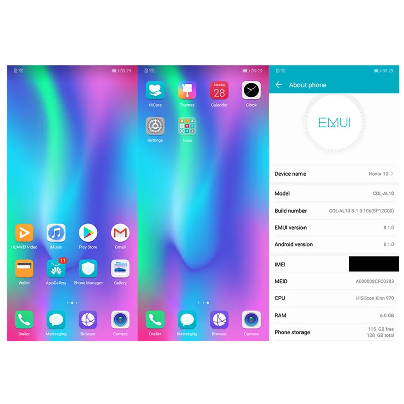 В наличии Honor 10 телефон на базе Android с 4G LTE распознаванием лица ии камера 24 МП