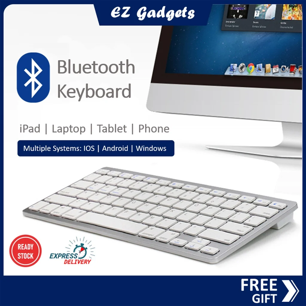

[Warranty] Bluetooth Keyboard Lightweight Portable For iPad Laptop Tablet Smart Phones PC