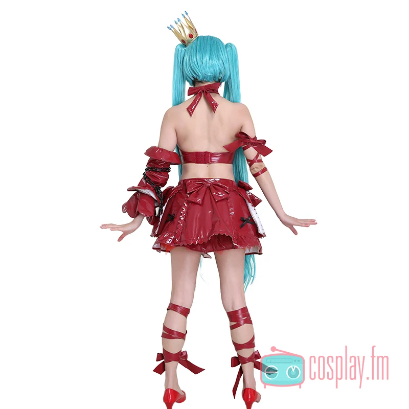 

The Anime Vocaloid Cos clothing burgundy dress figure mini skirt 2021 NEW LL