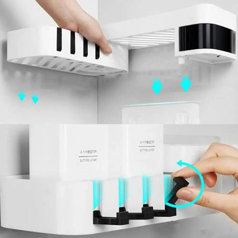 Органайзер для хранения бесшовный вращающийся штатив сливная полка ванной