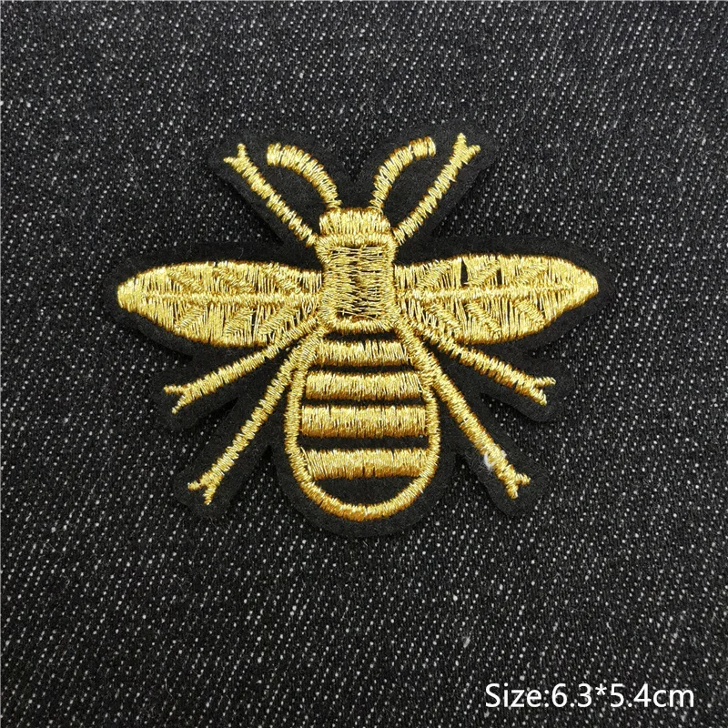 

15PCS/Lot Stars Bees Embroidered Patches For Clothes Sewing Supplies Decorative Badges Applique Ironing Clothing Golden Patch