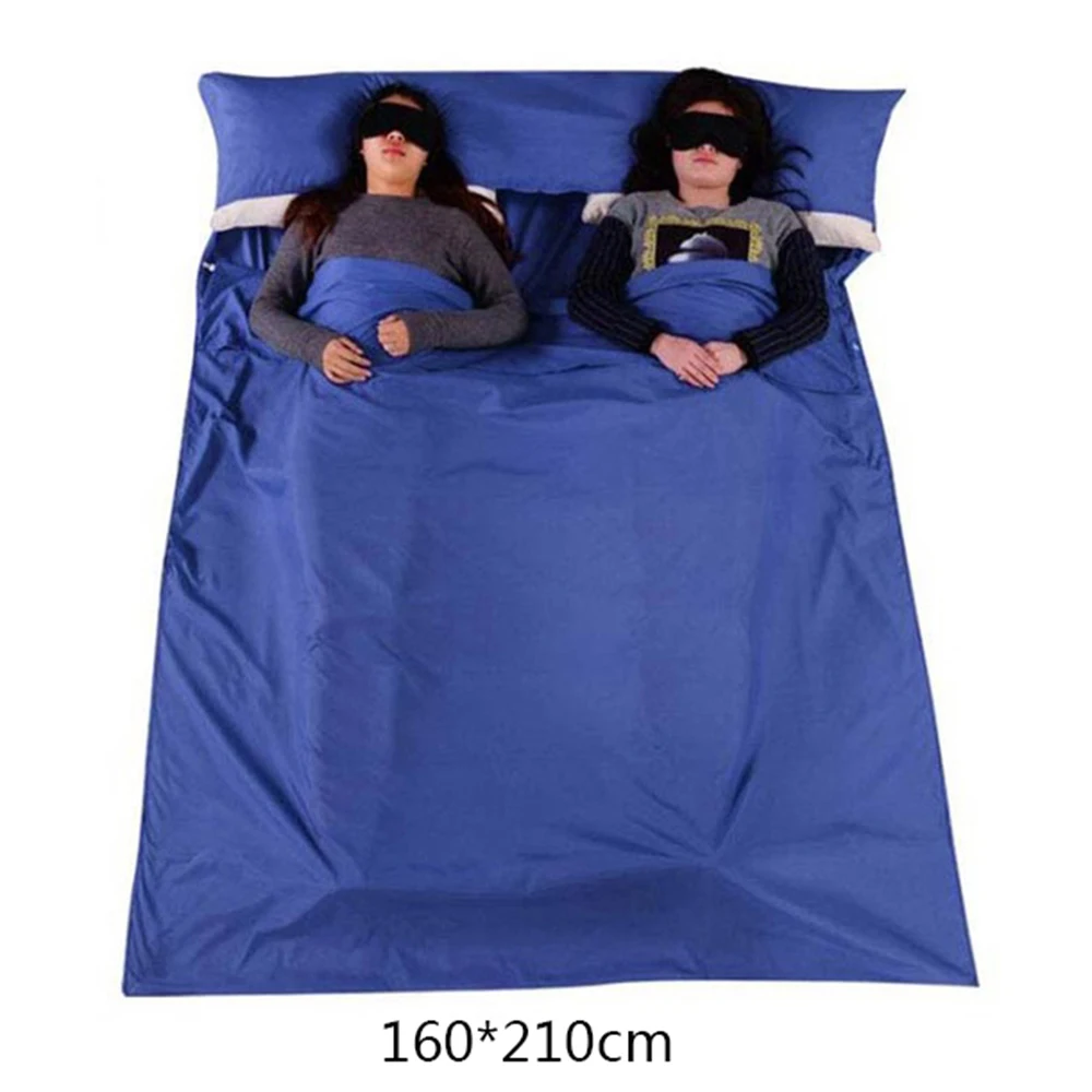 Blue 160x210cm 75/110 см x 210 см Сверхлегкий для использования на открытом воздухе, спальный мешок для кемпинга и Пеший туризм мешок вкладыш Портативный складные дорожные сумки - Цвет: Blue 160x210cm