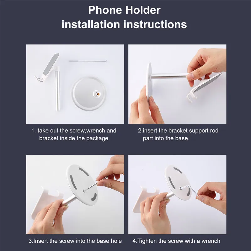 USLION Universal Adjustable Desktop Phone Holder For iPhone Samsung Xiaomi Mobile Phone Holder Stand For iPad Tablet Desk Holder
