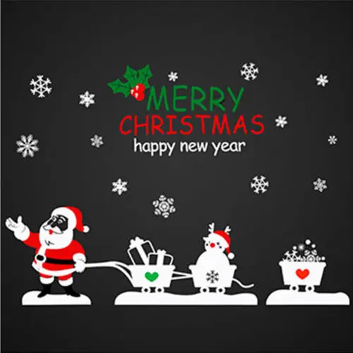 Рождественские снежинки стикеры на стену Новый год магазин наклейка стеклянное