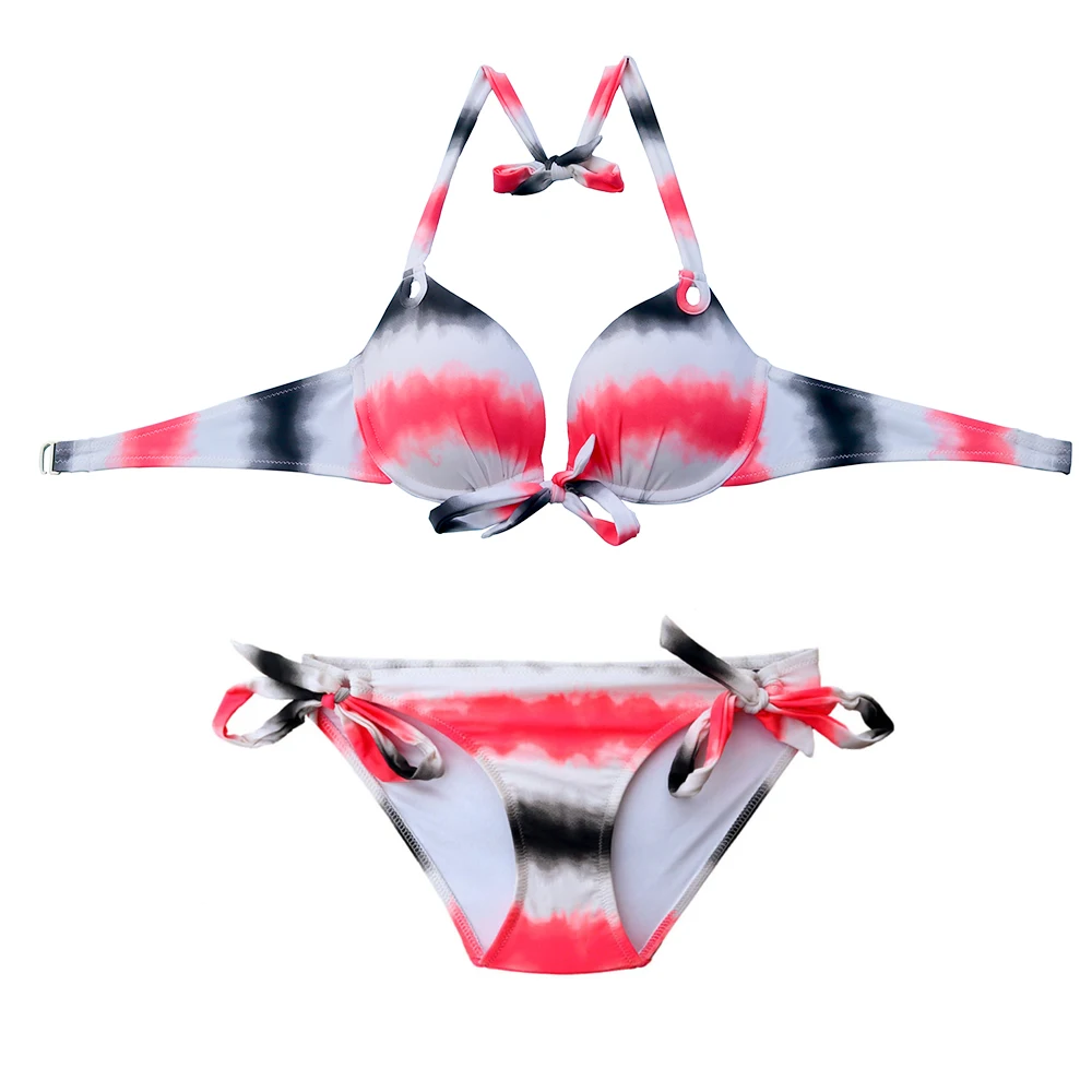 Women Bikini Pink Stripe Bathing suits Maillot de bain Low Waist girl Swimwear biquinis feminino swimsuit Mix top or bottom