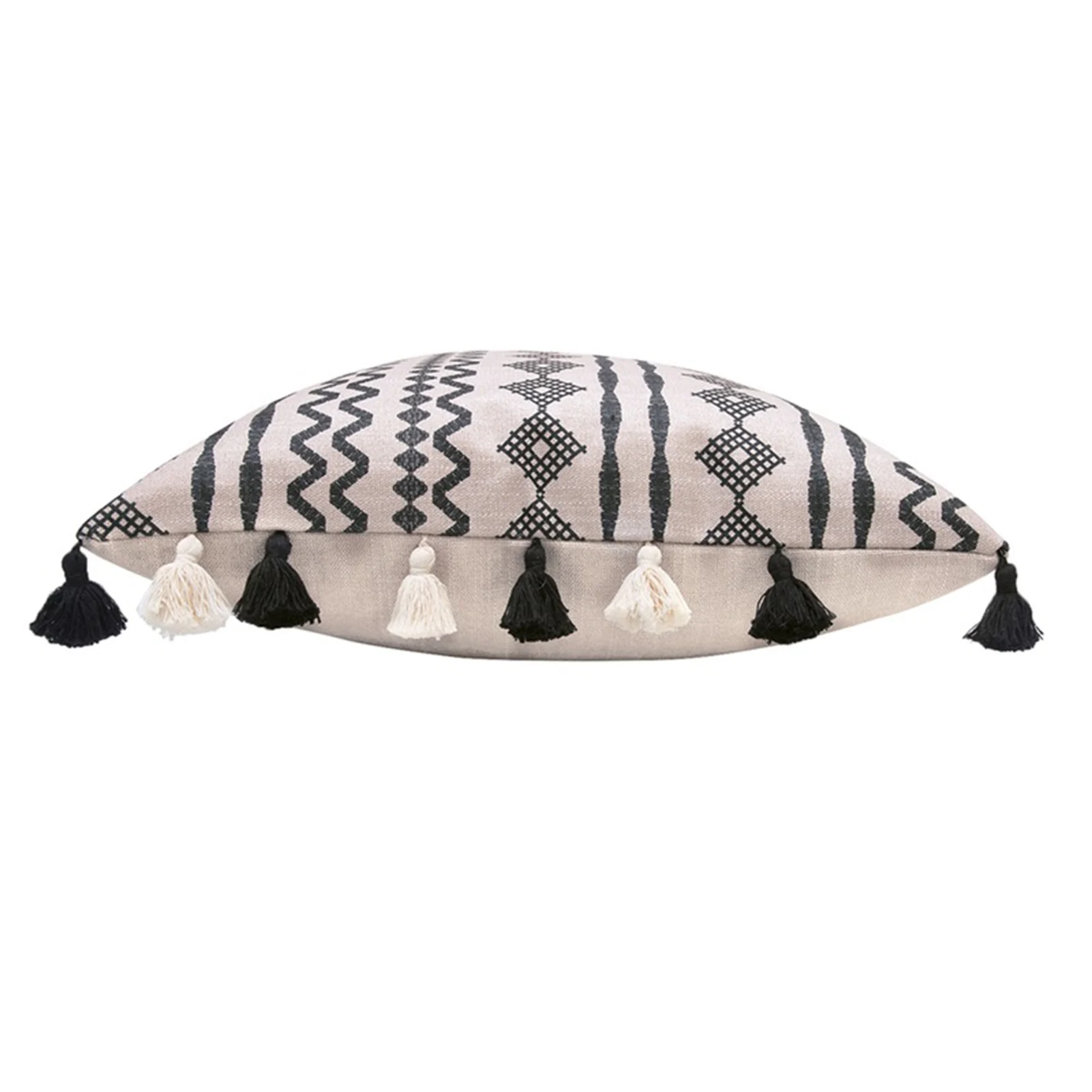 

Современный чехол для подушки с геометрическим принтом чехол для подушки с кисточками черный Жаккардовый чехол для подушки с принтом домаш...