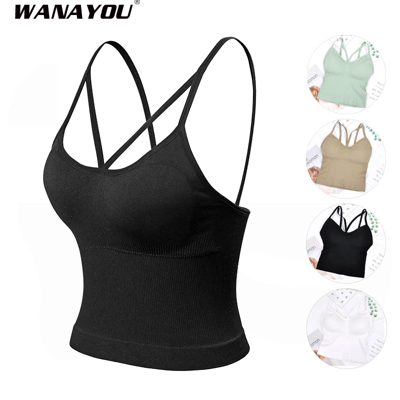 Женские рубашки для йоги спортивные с перекрестной спиной бега бюстгальтеры