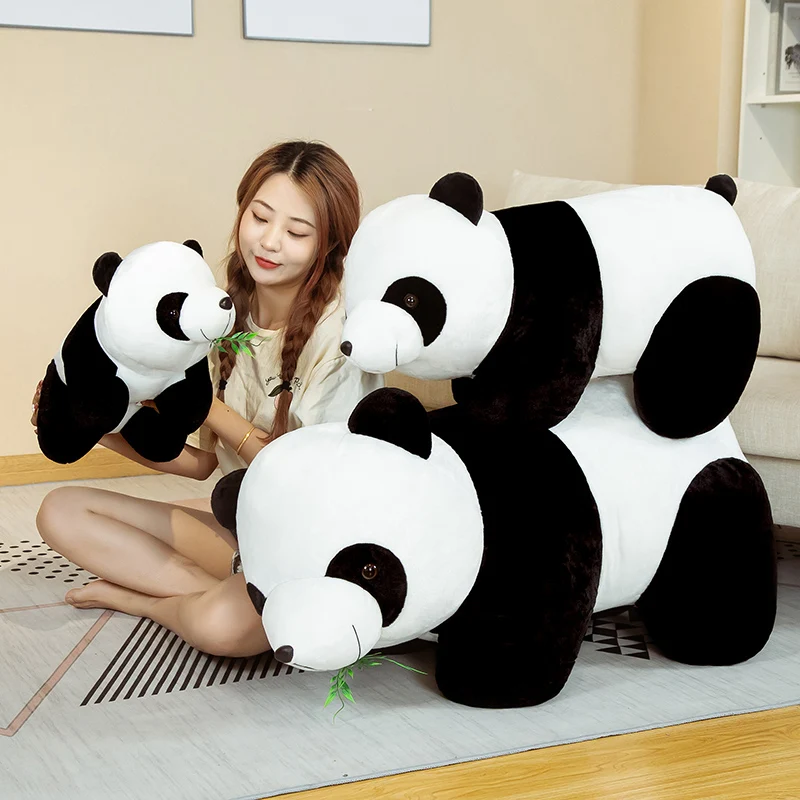 

30-70cm Cute Panda Plush Toys Lovely Pillow Panda with Bamboo Leaves Stuffed Soft Animal Bear Nice Birthday Gift for Children