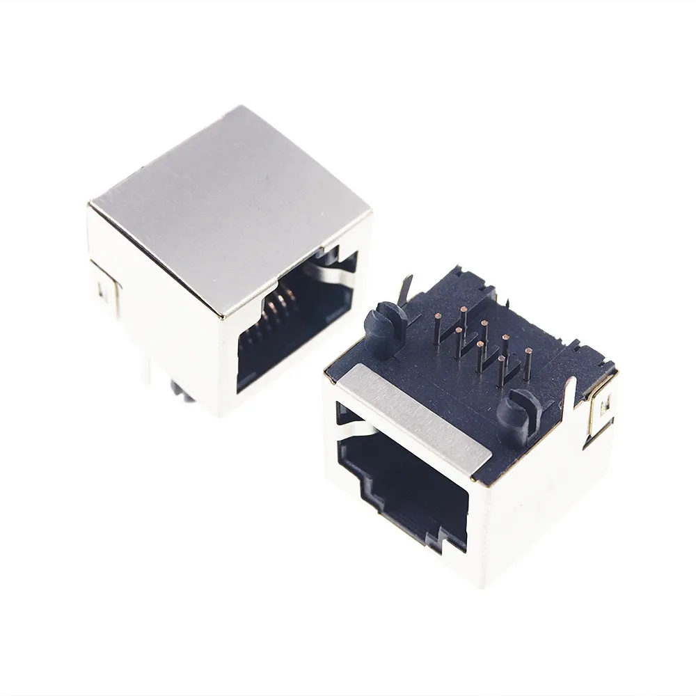 20 шт. RJ45 Однопортовый экранированный модульный PCB Jack 8P8C прямоугольный сквозной
