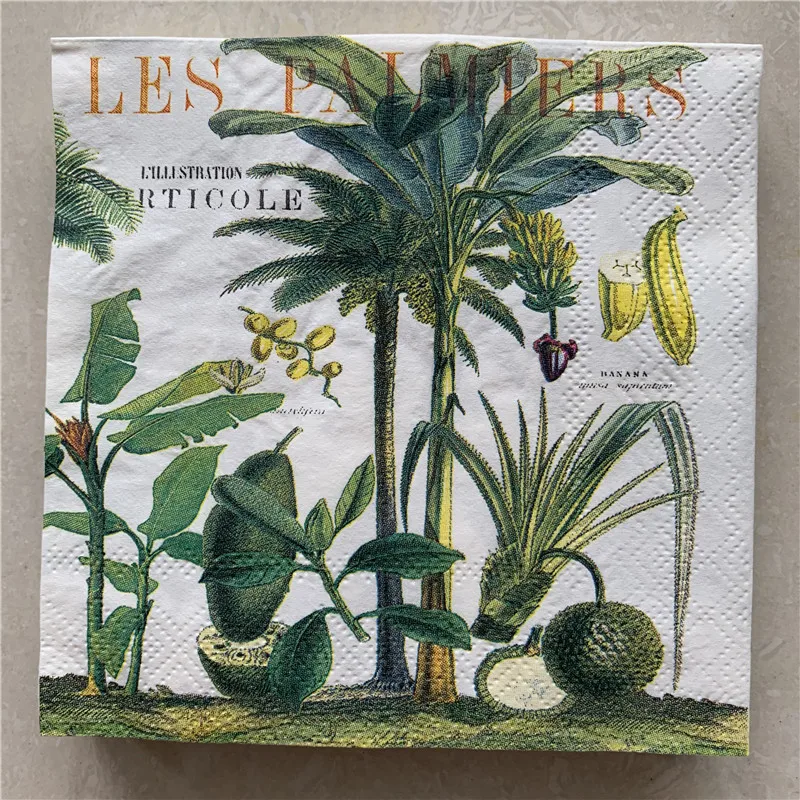 25 см Рождество винтажная салфетка бумага элегантная ткань цветок фрукты петух