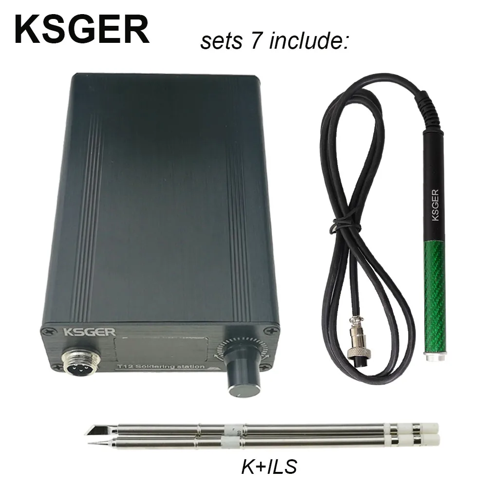 Sets 7 KSGER STM32 2,1 S OLED DIY T12 паяльник станция FX9501 сплав ручка электрические инструменты контроллер температуры держатель сварочный - Цвет: Sets 7
