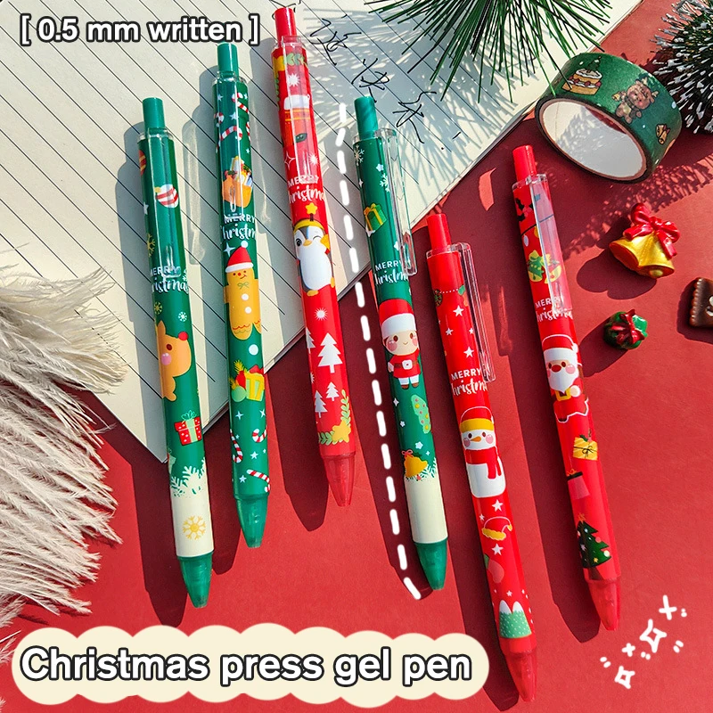 

New Christmas Gift Students Pen Cute Cartoon Pens Christmas Series Neutral Pen Creative Black Pen For Gel Pen Cute Stationary