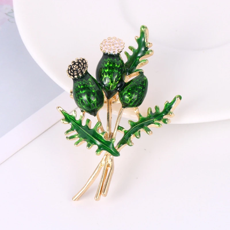 Оранжевые синие броши в форме букета тюльпанов эмалированные Цветы