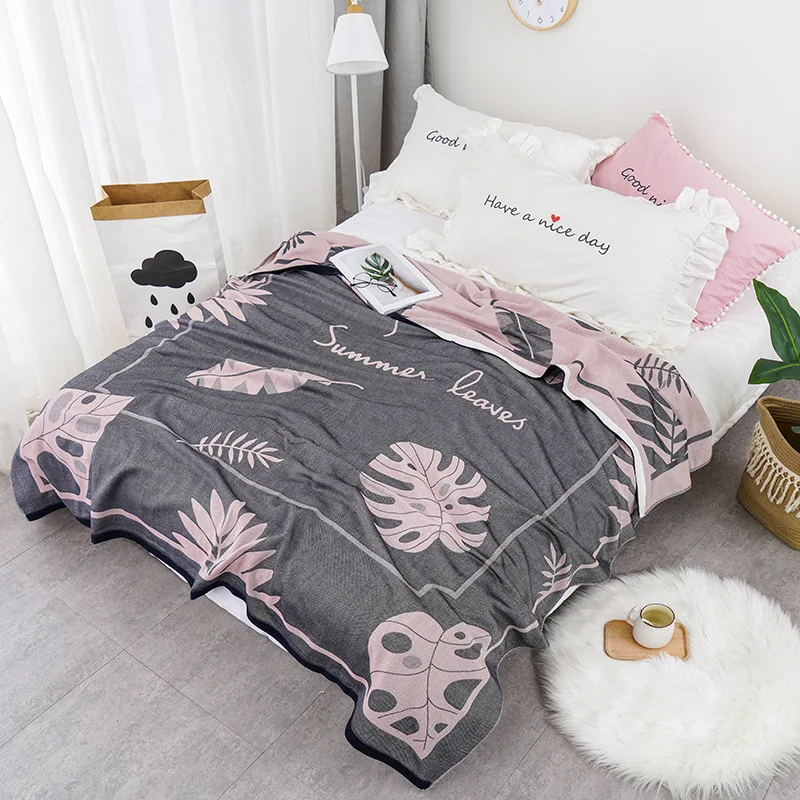 Aggcual листья полотенце одеяло для Кровати Покрывало Бамбук Мягкий Летний