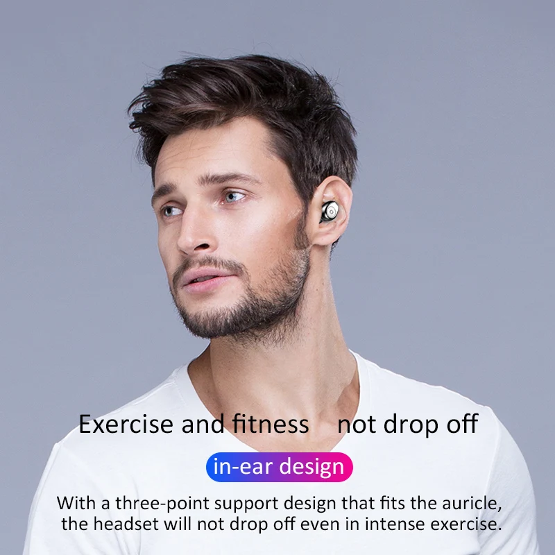 Bluetooth наушники 5 0 беспроводные спортивные вкладыши Handsfree настоящая Беспроводная