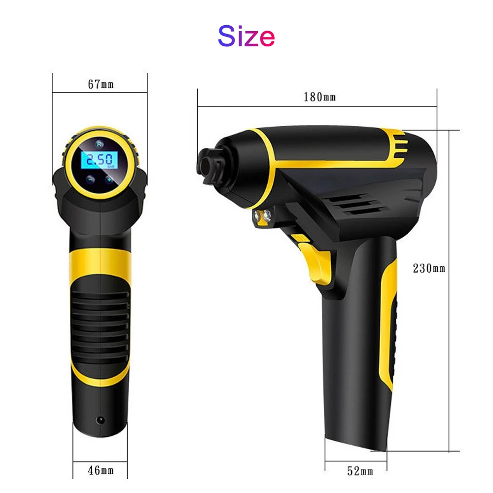 

Car Tyre Inflator Wireless Car Air Compressor Pump Digital LED 150 PSI tire inflator Smart Handheld USB Inflatable Pump 120W