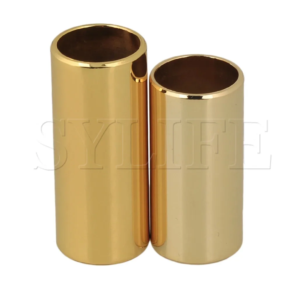 

A Set of 2 Cylinder Guitar Stainless Steel Gold plate Slide Diameter 25mm