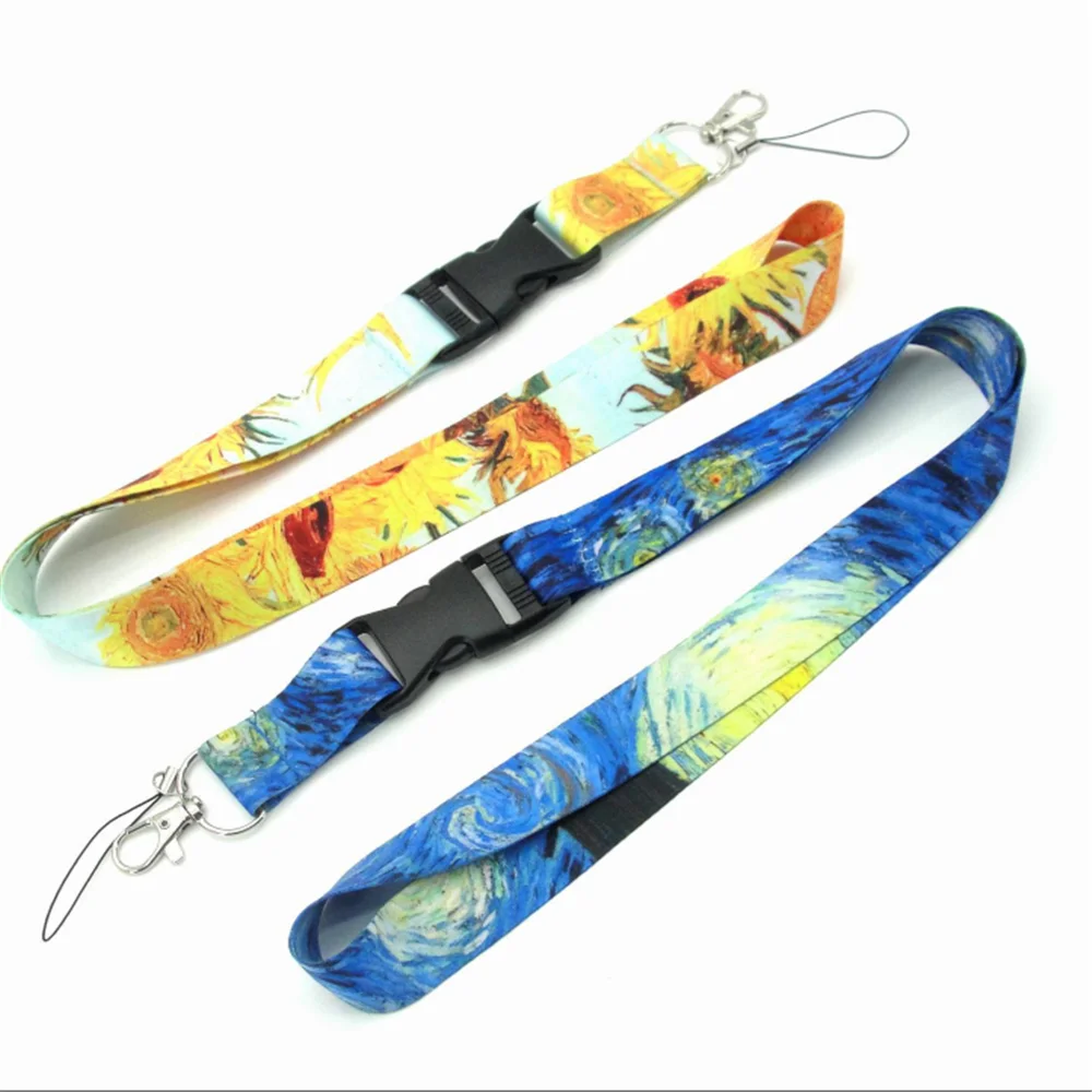 1 шт. новинка звездное солнце цветочный узор шейный ремешок веревка для ключей ID
