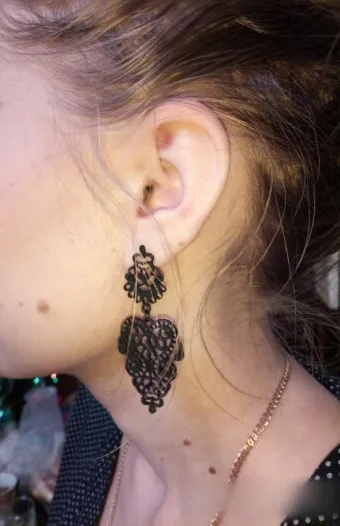 Классические винтажные длинные серьги женские бохо в форме листа свадебные