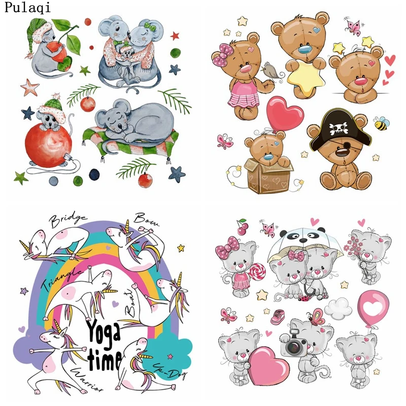 Наклейки Pulaqi с мультяшным единорогом наклейки утюгом для одежды воздушные шары в