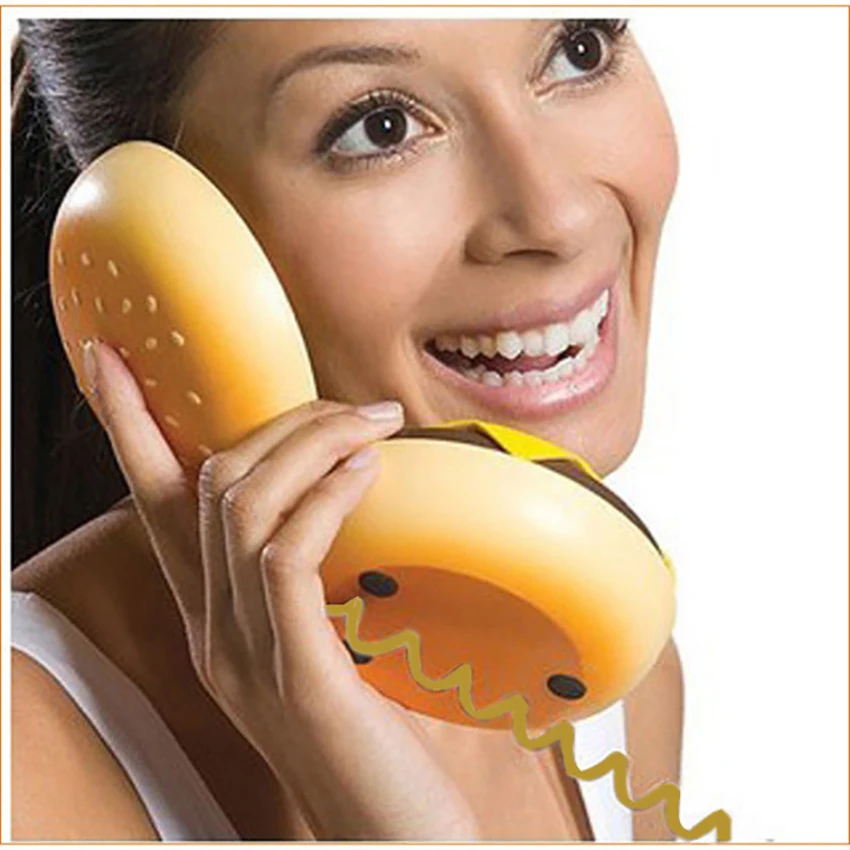 cheeseburger burger phone telephone cute telephones landline corded phone desktop phone for home hotel office decoration free global shipping