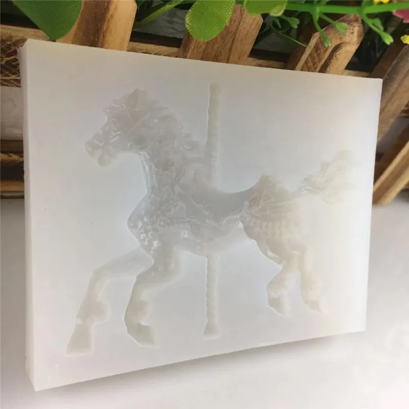 DIY карусель Pegasus силиконовая форма ручной помадной формы для торта украшение