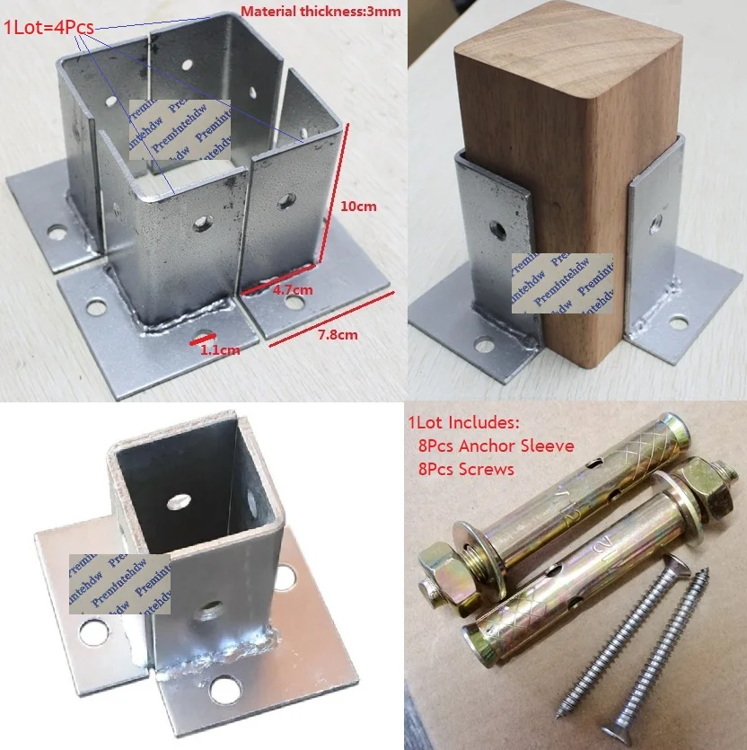 4 шт./лот напольная квадратная антикоррозивная деревянная стойка Крепежная