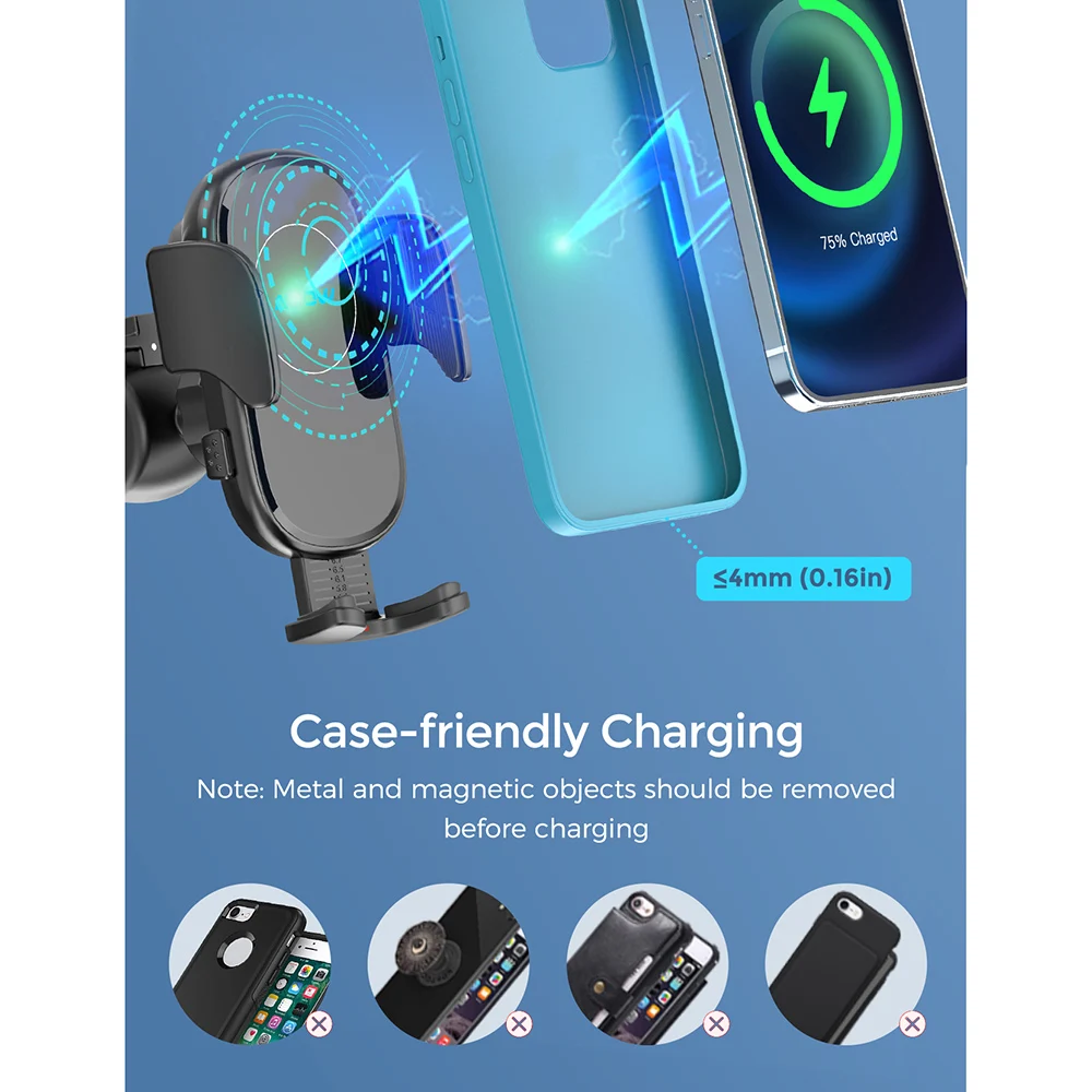 mpow 166ab wireless car charger mount fast charging car mount with power storage air vent car phone holder for iphone huawei free global shipping