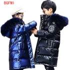 Детская зимняя куртка, теплая водонепроницаемая куртка для девочек длинные хлопковые пуховые пальто с капюшоном для мальчиков, Детская верхняя одежда, парка, до 30 лет