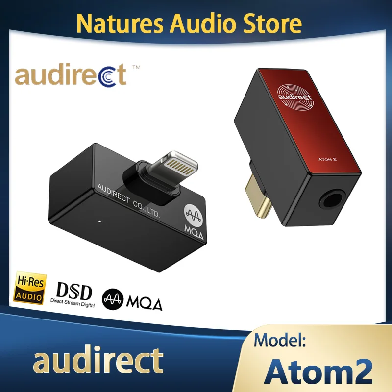 Портативный усилитель Hilidac audirect atom 2 MQA HiFi USB DAC/AMP ES9281AC DSD512 32 бит/768 кГц Type C/ Lightning |