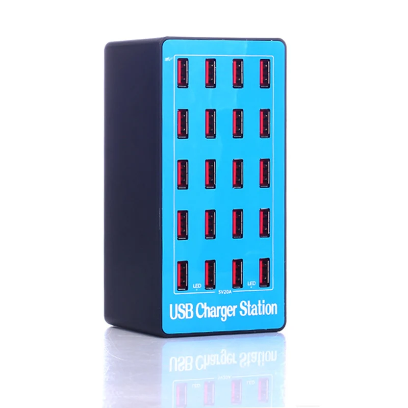 

20-Port 20A 100W Multi USB HUB Charger USB Charging Station Dock Universal Mobile Phone Desktop Chargers for iphone US Plug