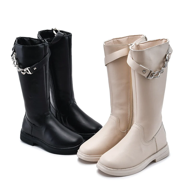 Детские зимние сапоги на цепочке женские модные для девочек ботинки мартинсы до