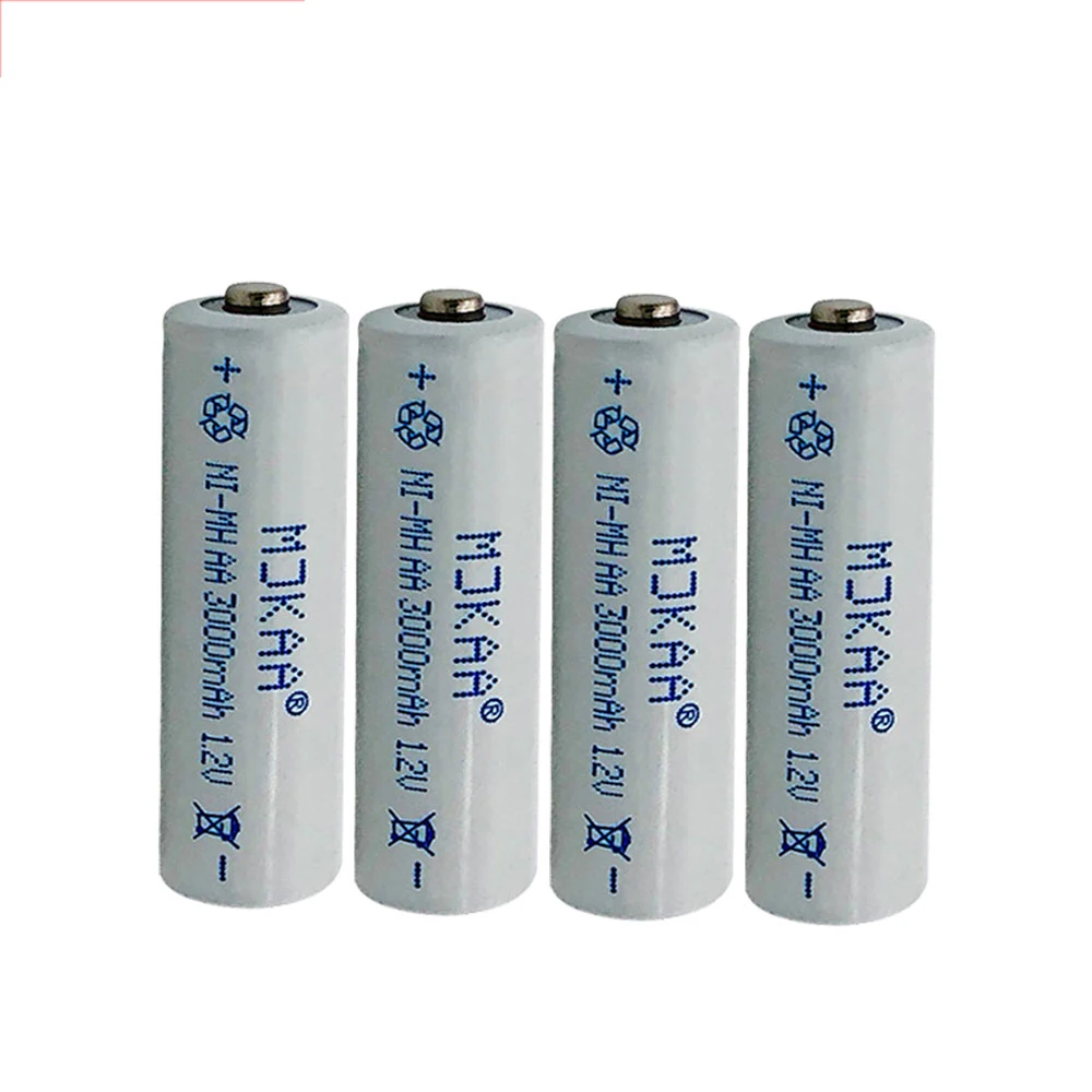 4pcs MJKAA 10 шт. AA 1,2 в 3000 мАч Ni-MH предварительно Заряженная аккумуляторная батарея высокого качества 2A батареи для игрушек камера микрофон - Цвет: 4pcs