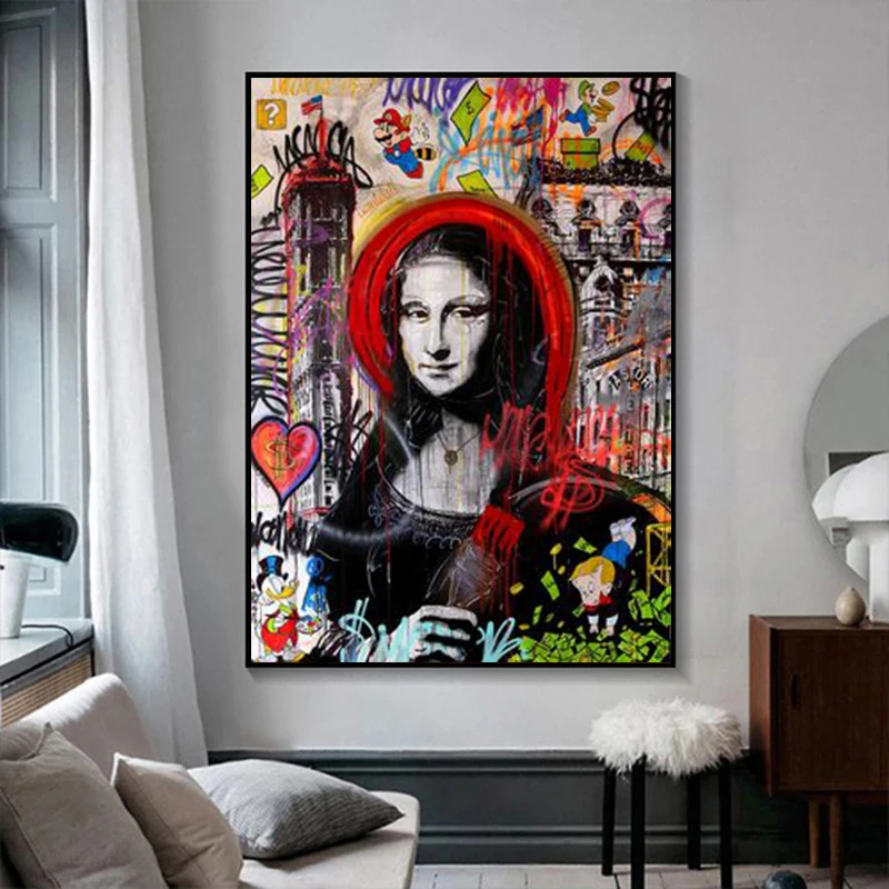 Граффити Бэнкси Художественная Картина на холсте абстрактные животные и фото