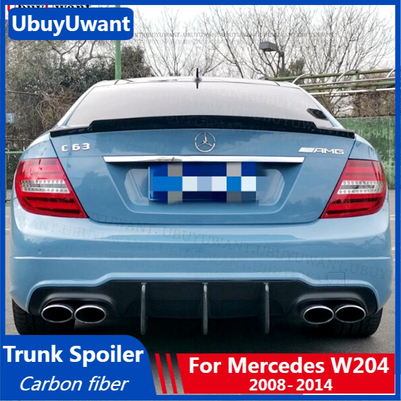 

UBUYUWANT for Mercedes W204 Spoiler 2008 - 2014 C-class Sedan C180 C200L C63 Carbon Fiber Car Rear Trunk Spoiler Wing Decoration