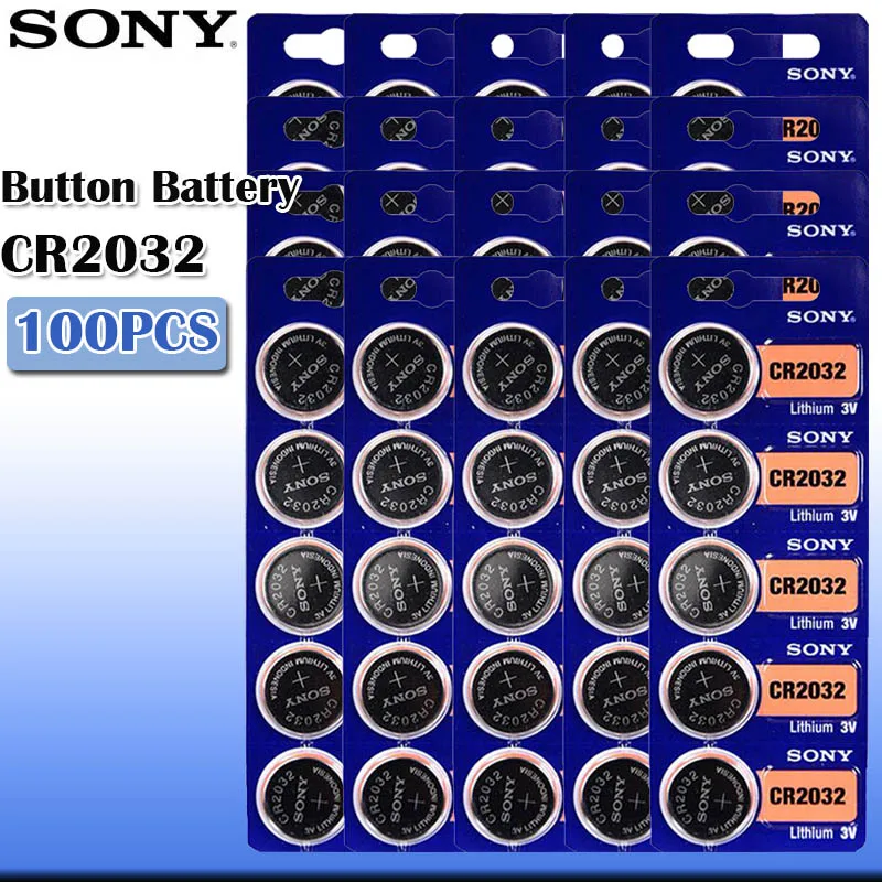 100 шт./лот sony CR2032 3V оригинальная литиевая батарея для часов пульт дистанционного управления калькулятор CR2032 кнопочный Миниатюрный элемент питания