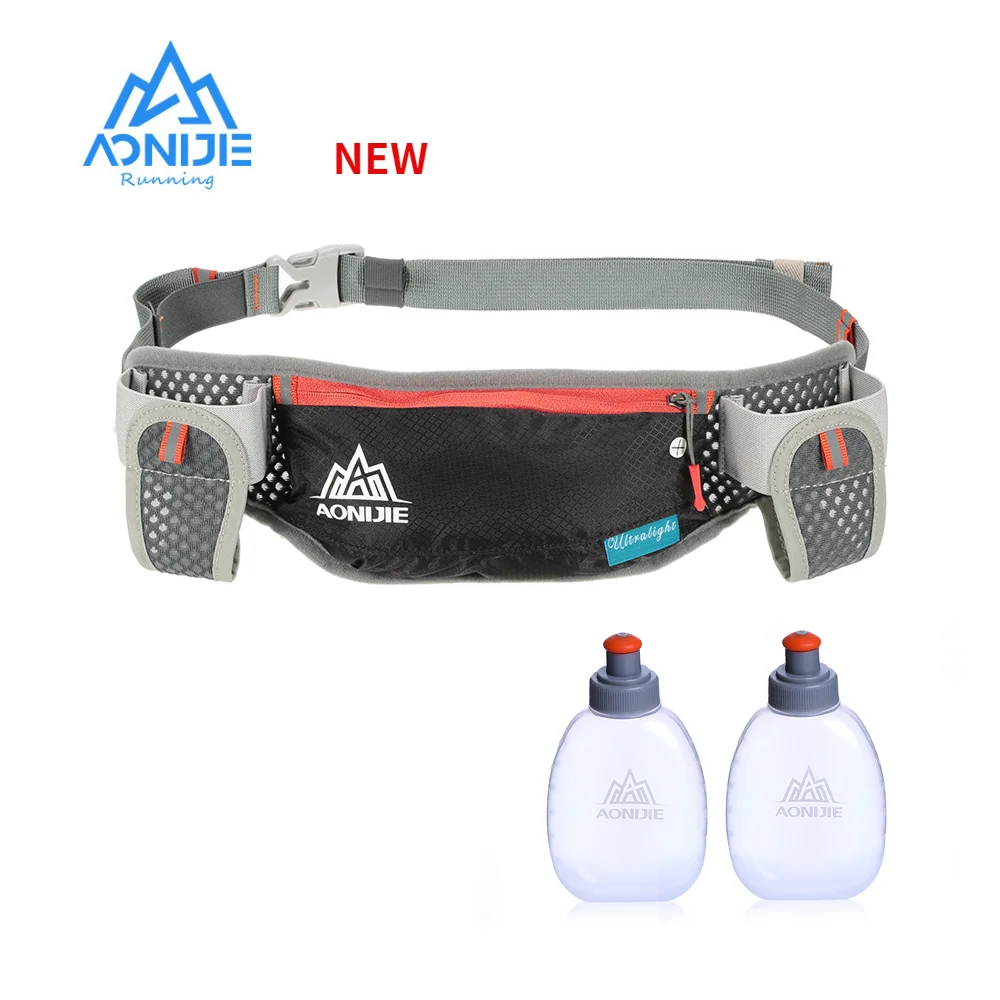 AONIJIE-Paquete de cintura de hidratación para correr, con dos botellas de agua, bolsa de 170ml, soporte para teléfono, impermeable, para trotar